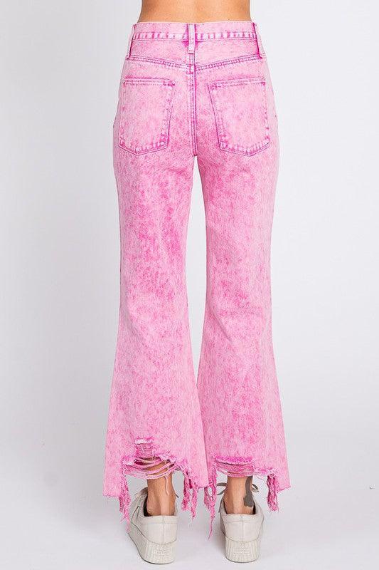 ACID PINK - HIGH RISE RIGID VINTAGE CROPPED FLARE - PRIVILEGE 