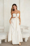 Cut-Out Ruffled Maxi Halter Dress - PRIVILEGE 