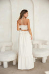 Cut-Out Ruffled Maxi Halter Dress - PRIVILEGE 