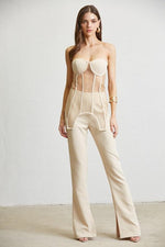 CORSET MESH TOP AND PANT SET - PRIVILEGE 