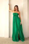 Front Bow Halter Maxi Dress - PRIVILEGE 