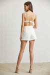 CHAIN PEARL FEATHER bra top with shorts - PRIVILEGE 