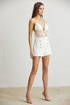 CHAIN PEARL FEATHER bra top with shorts - PRIVILEGE 