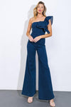 DENIM WIDE LEG JUMPSUIT - PRIVILEGE 