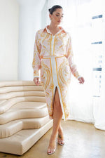 Satin Blouse with Pencil Skirt Set - PRIVILEGE 