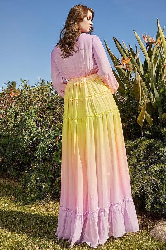 rainbow ombre maxi dress Beautiful with Shades of LARGE Wide-Strap Maxi Dress & fiona83125 this dress will make Size:3''(76mm)