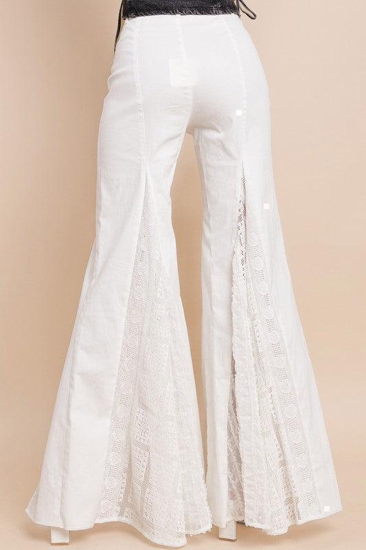 LACE DETAIL WIDE LEG JEANS - PRIVILEGE 