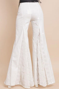 LACE DETAIL WIDE LEG JEANS - PRIVILEGE 
