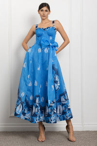 High Tide Sailboat Print Maxi Dress