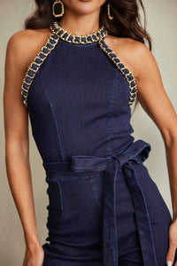 CHANEL INSPIRED DENIM JUMPSUIT PRIVILEGE