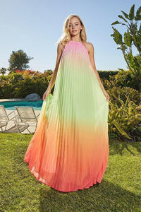 Romantic Ombre Dream Halter Neck Dress - PRIVILEGE 