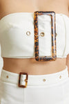 BUCKLE TRIM SKIRT SET WITH ANGLE MAXI SKIRT - PRIVILEGE 