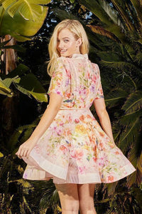 Blooming Comfort Floral Mini Dress - PRIVILEGE 