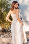 TUBE TOP TIE FRINT MIDI DRESS