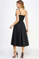 TUBE TOP TIE FRINT MIDI DRESS