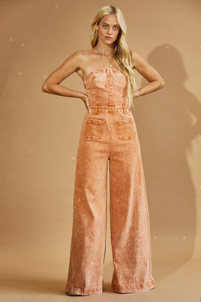 MINERAL WASH TUBE TOP DENIM WASH PRIVILEGE