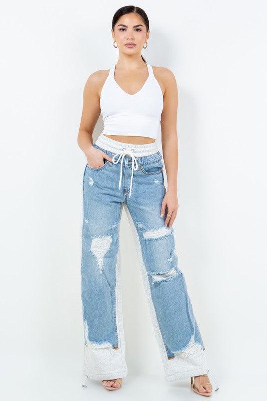 DENIM JEAN COMBO COLOR AND TERRY PRIVILEGE