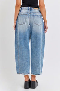 Mid Waisted Barrel Leg Jean with Side Panel PRIVILEGE