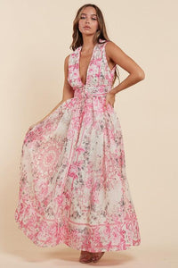 Fuchsia Bloom Goddess Maxi Dress PRIVILEGE