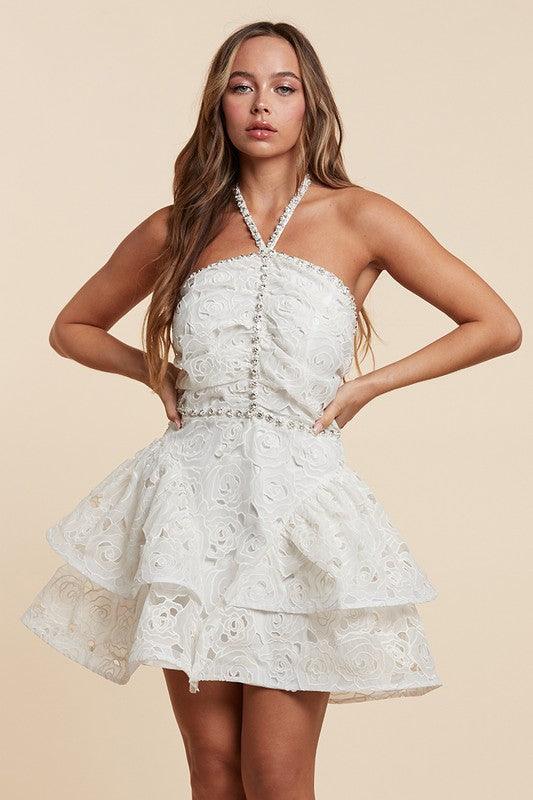 Luminous Lace Ombre mini  Dress PRIVILEGE