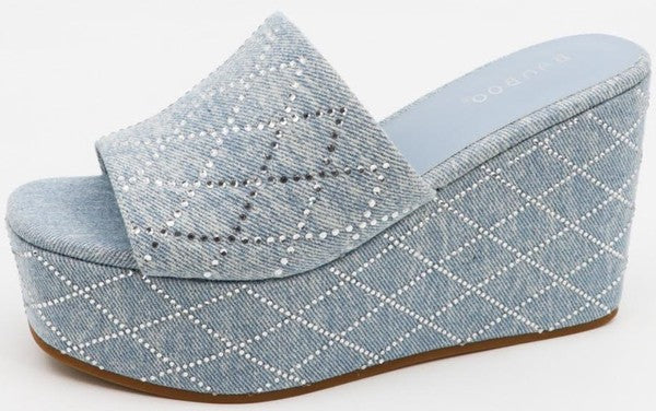 RHINESTONE WEDGE SANDLE
