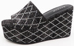 RHINESTONE WEDGE SANDLE