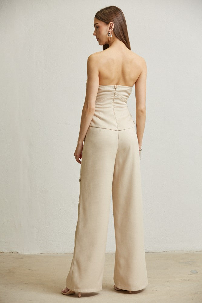 BUSTIER LINEN PANT SET