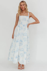 Square Neck Floral Maxi Dress