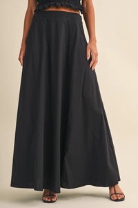 SMOCKING BACK TIED TOP AND A LINE MAXI SKIRT SET