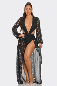 LACY OPEN BODYSUIT DRESS PRIVILEGE