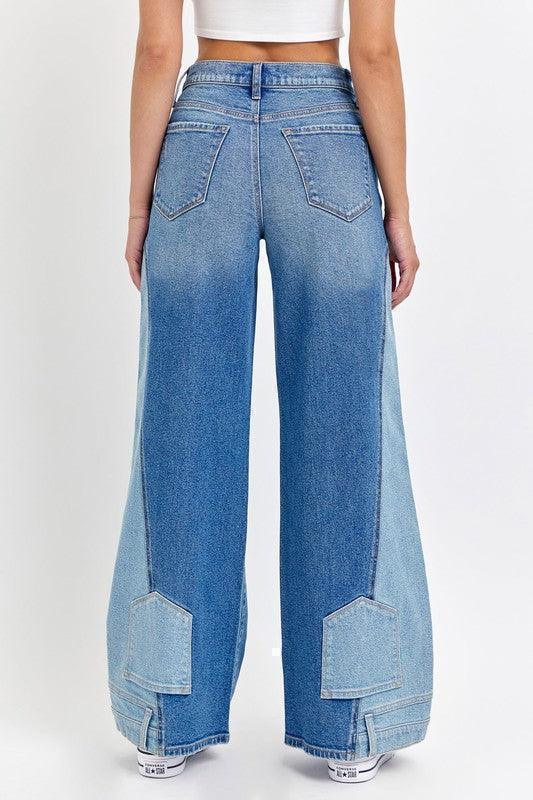 High Rise Two-Tone Wide Leg UPSIDE JEANS PRIVILEGE