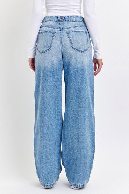 High Rise Wide Leg with Double Scoop Pocket DENIUM JEAN PRIVILEGE