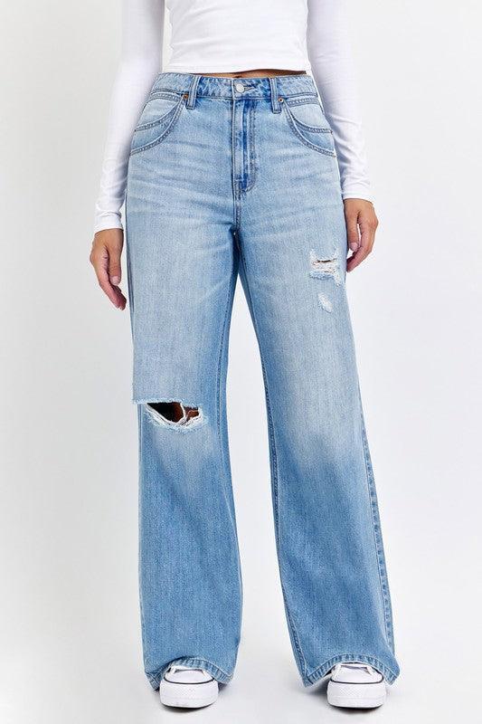 High Rise Wide Leg with Double Scoop Pocket DENIUM JEAN PRIVILEGE