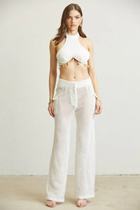 Shell Crochet Knit Cargo Pant 2-Piece Set
