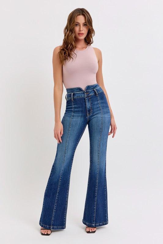 Super High Double WAISTBAND Flare JEANS PRIVILEGE