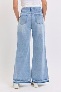 High Rise Wide Leg with Double White Waistband PRIVILEGE