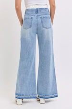 High Rise Wide Leg with Double White Waistband
