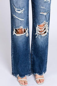 HIGH RISE RIGID VINTAGE FLARE W/ PATCH WORK JEANS PRIVILEGE