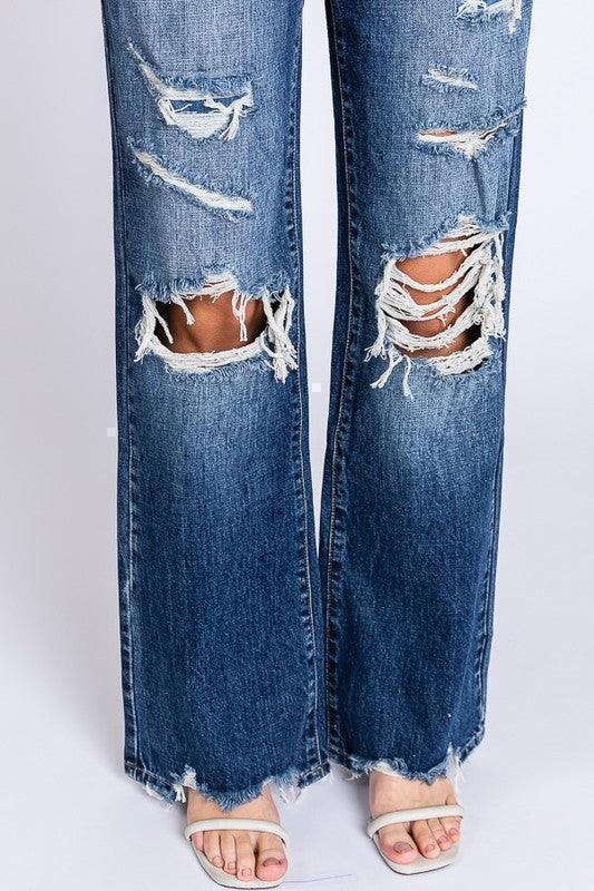 HIGH RISE RIGID VINTAGE FLARE W/ PATCH WORK JEANS PRIVILEGE
