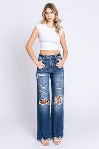 HIGH RISE RIGID VINTAGE FLARE W/ PATCH WORK JEANS PRIVILEGE