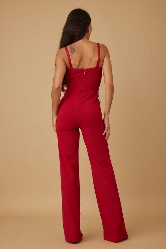 THICK RHINESTONE BAND LAYER JUMPSUIT PRIVILEGE