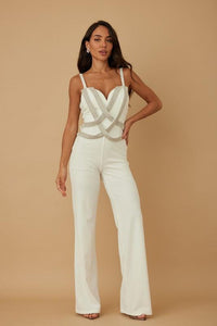 THICK RHINESTONE BAND LAYER JUMPSUIT PRIVILEGE