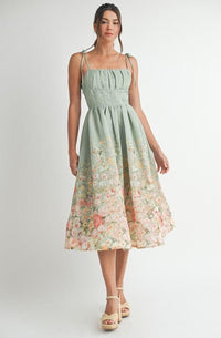 MINT FLORAL MIDI DRESS PRIVILEGE