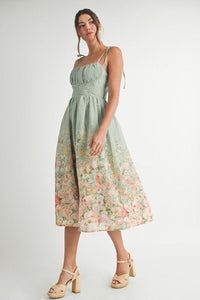 MINT FLORAL MIDI DRESS PRIVILEGE