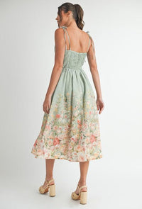 MINT FLORAL MIDI DRESS PRIVILEGE