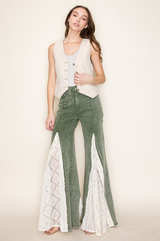 BOHO LACE FLARE JEANS