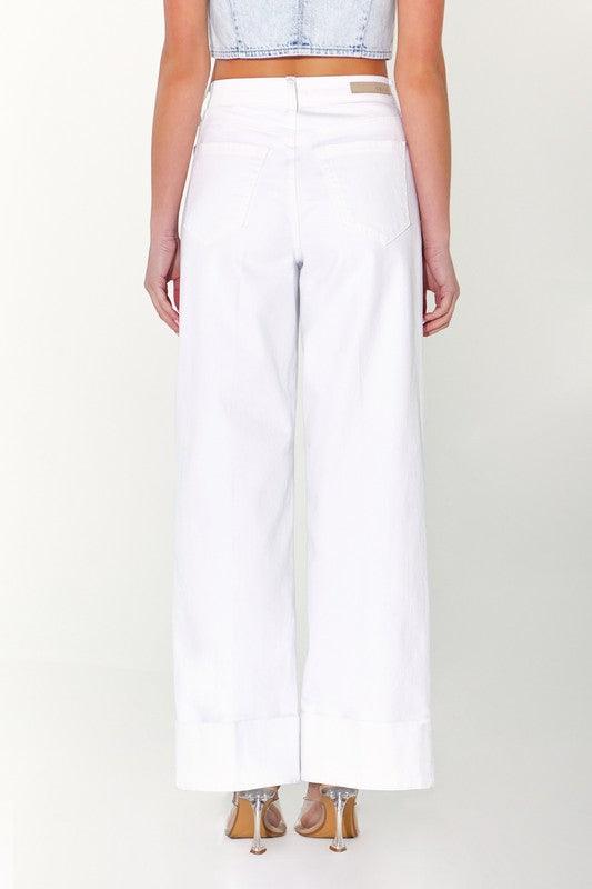 High Rise Wide Leg with Self High Cuffed Hem PRIVILEGE