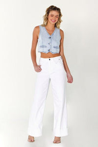 High Rise Wide Leg with Self High Cuffed Hem PRIVILEGE