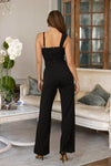 OPEN SLIT JEWEL STONE DETAIL JUMPSUIT