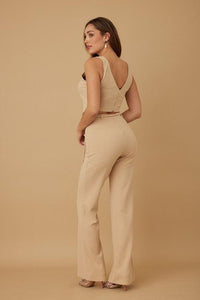 FLOWER DETAILED TOP AND PANTS SET PRIVILEGE